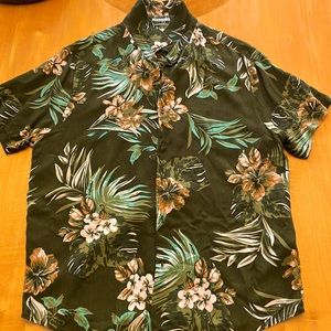 Jungle Short Sleeve Button Up - Denim & Flower - Medium